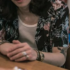 Non Stock Ukiyo-e Tiger & Bamboo Pattern Aloha Shirt - Black