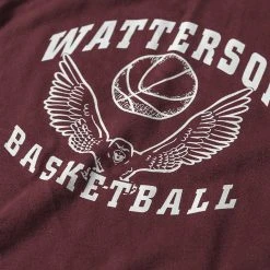 Non Stock Vintage Watterson Basketball Print Raglan Sleeve T-Shirt