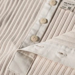 Bronson 11 Oz Vintage Ribbed Cotton Henley T-Shirt - Apricot