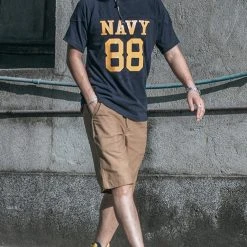 Bronson US Naval Football T-Shirt - Navy TOPS