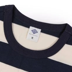 Non Stock NEW ARRIVALS Heavyweight Cotton Wide Striped T-Shirt - Blue/White