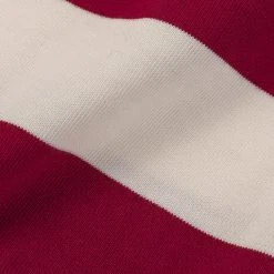 Non Stock Heavyweight Cotton Wide Striped T-Shirt - Red/Apricot TOPS